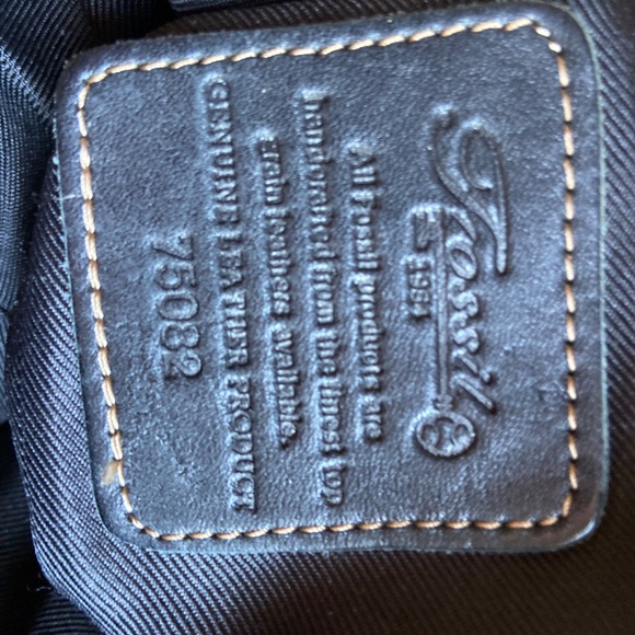 Fossil Genuine Leather & Canvas Black Crossbody Bag VGC - Picture 7 of 16